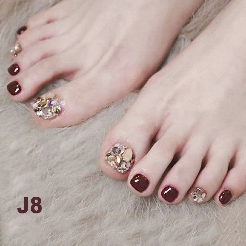 🔥Hot Sale 50% OFF 🔥Delicate Glitter False Toe Nails Kit-13