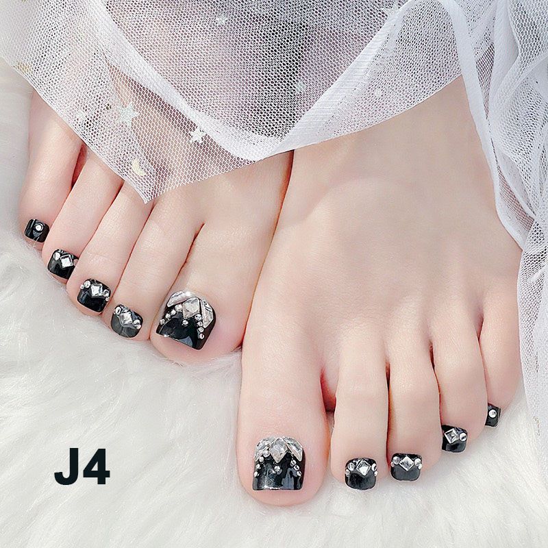 🔥Hot Sale 50% OFF 🔥Delicate Glitter False Toe Nails Kit-10