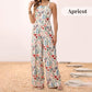 Casual Floral Loose Wide Leg Jumpsuits-8