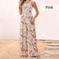 Casual Floral Loose Wide Leg Jumpsuits-11