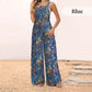 Casual Floral Loose Wide Leg Jumpsuits-10