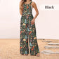 Casual Floral Loose Wide Leg Jumpsuits-12