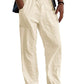 Men's linen beach casual loose-fitting pants-4