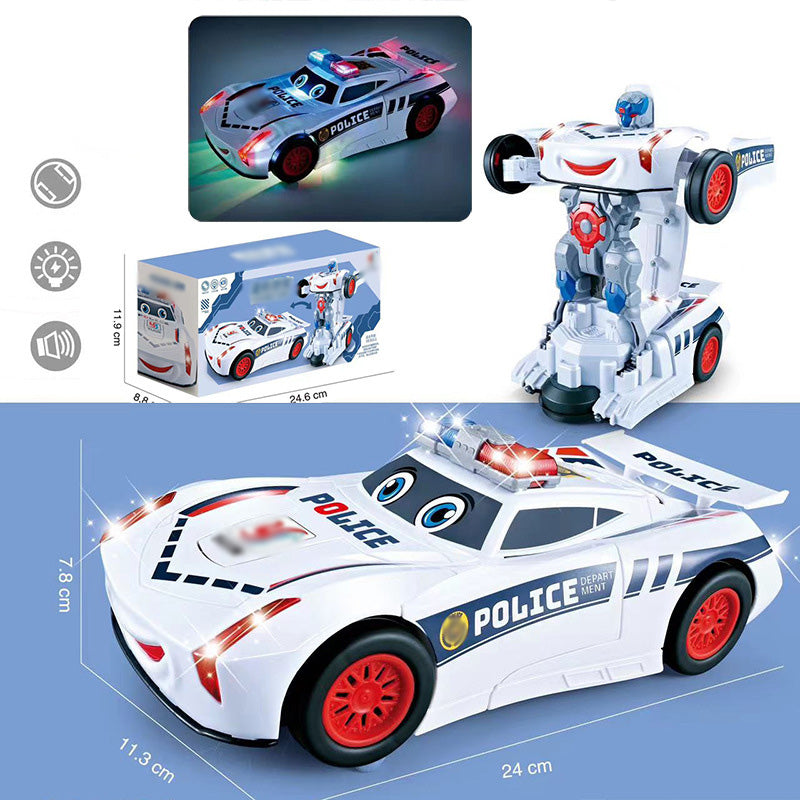 🎁Best Gift For Kid🥳Electric Universal Deformation Police Toy Car-12