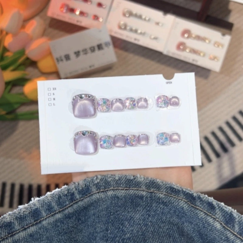 14 Sheets Square Press on Toenails-11