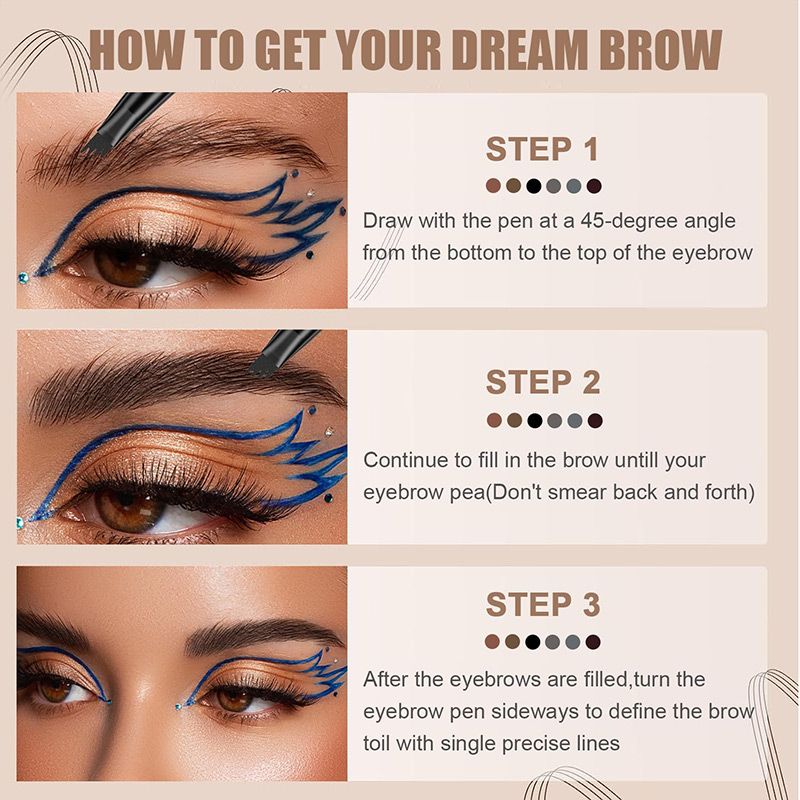 Waterproof Eyebrow Microblading Pen with 4-fork Tip-4