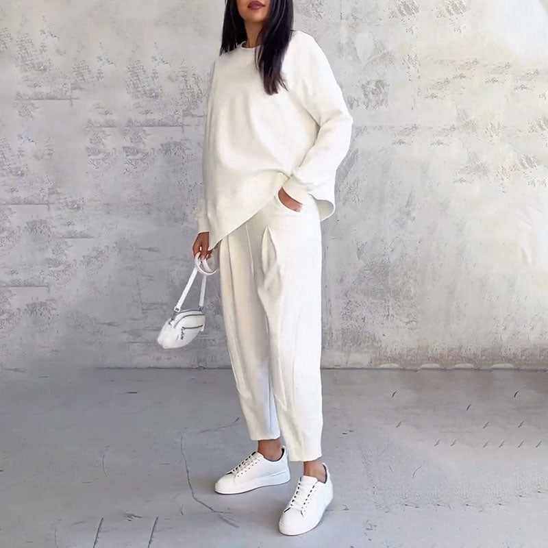 🔥LAST DAY SALE 49% OFF🔥Round-Neck Long-Sleeved Top ＆ Pants 2-Piece Set-1