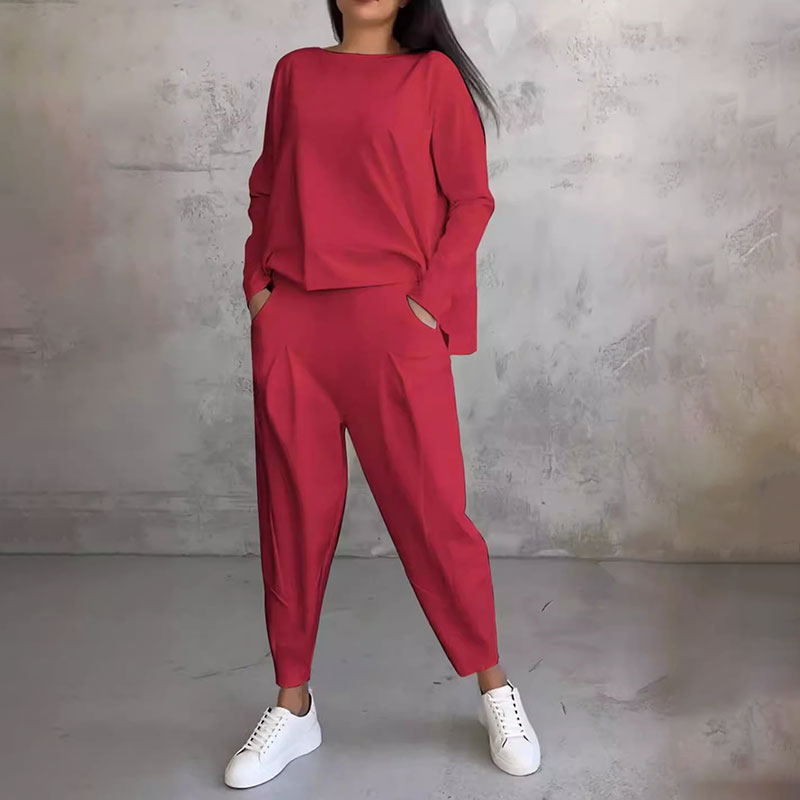🔥LAST DAY SALE 49% OFF🔥Round-Neck Long-Sleeved Top ＆ Pants 2-Piece Set-14
