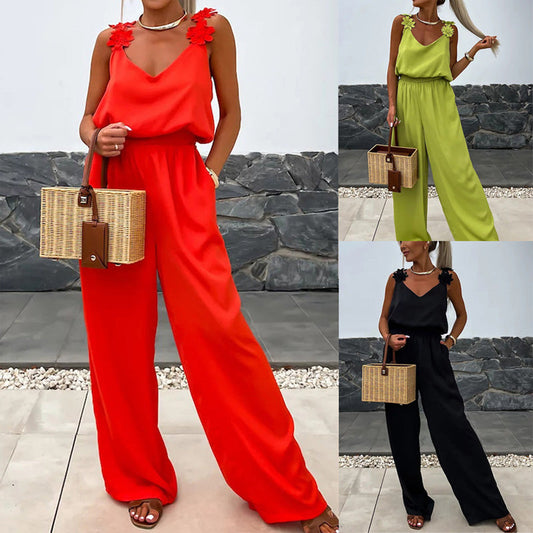 🔥Last Day Sale 49%🔥Women's Sleeveless Wide Leg Jumpsuit