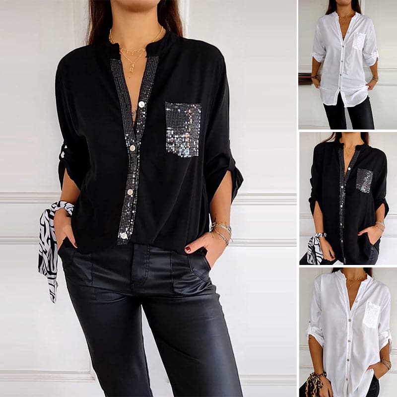 🔥HOT SALE 49% OFF🔥 Casual patchwork top with sequins-10