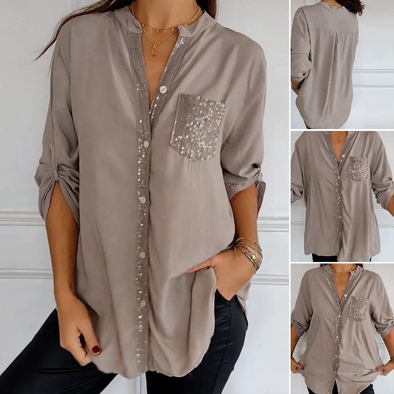 🔥HOT SALE 49% OFF🔥 Casual patchwork top with sequins-12