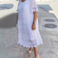 Solid Color Short Sleeve Lace Dress-8