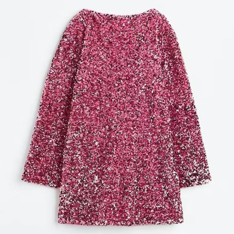 🔥🖤Black Friday Sale:49% OFF🔥Dance All Night Sequin Back Tie Up Bow Loose Mini Cutee Dress🎀-13