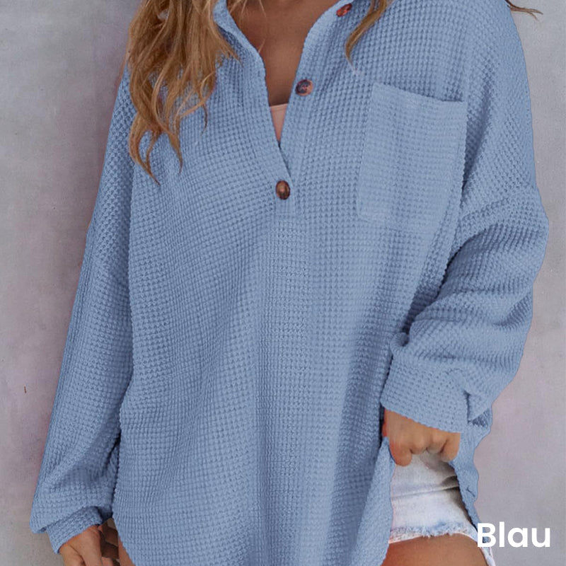 🔥Last Day Promotion 49% OFF🔥Women’s Loose Solid Color Waffle Knit Shirt-11