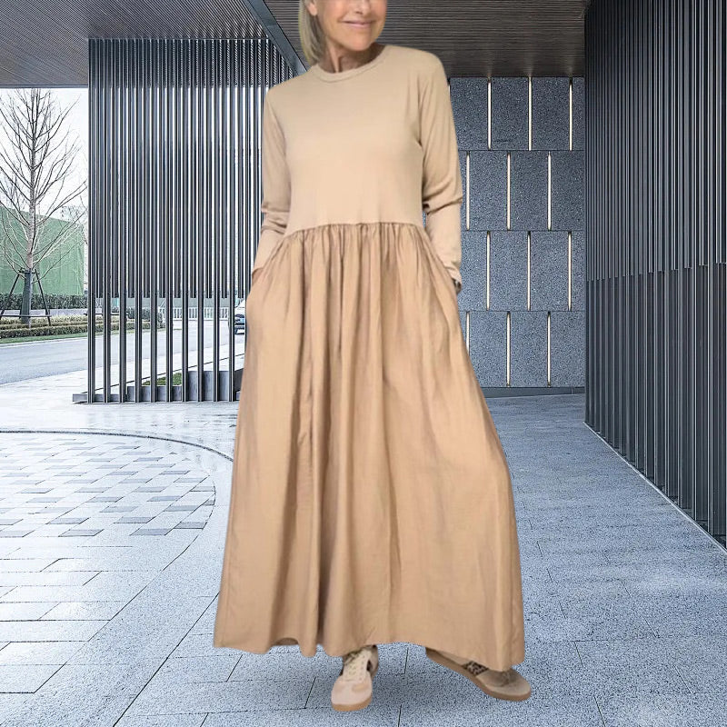 🎁Hot Sell 49% Off🔥Flowy Knit Midi Dress with Full Sleeves-1
