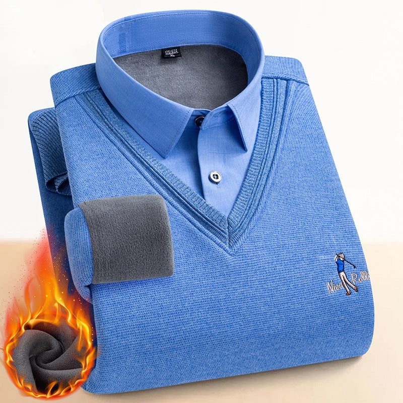 🎁Early Winter Sale 49% Off🔥Men's Thermal Fleece Lined Double Layer Sweater-1