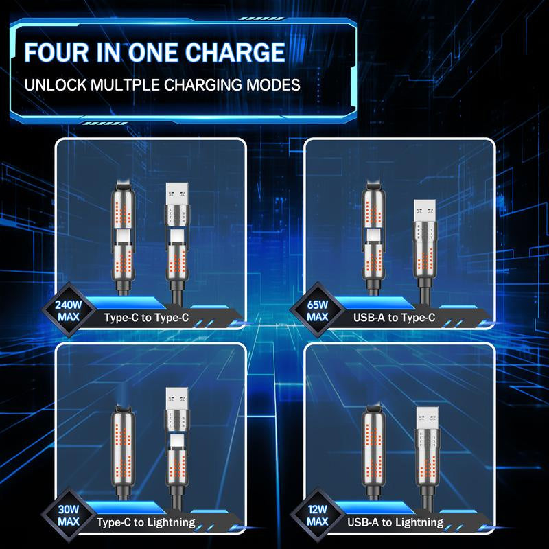 4-in-1 Fast Charging Data Cable with Breathing Light-8