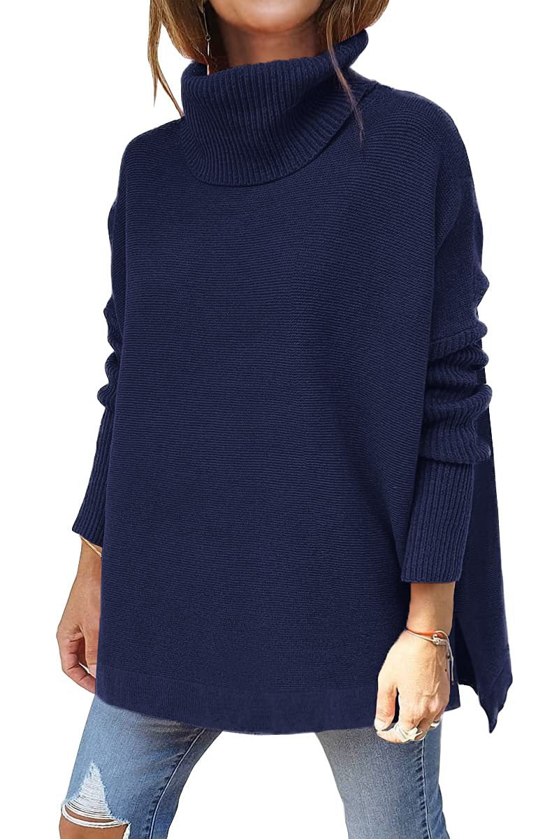 🔥Last Day Promotion 49% OFF🔥Women's Turtleneck Oversize Hem Knit Pullover Sweater-13