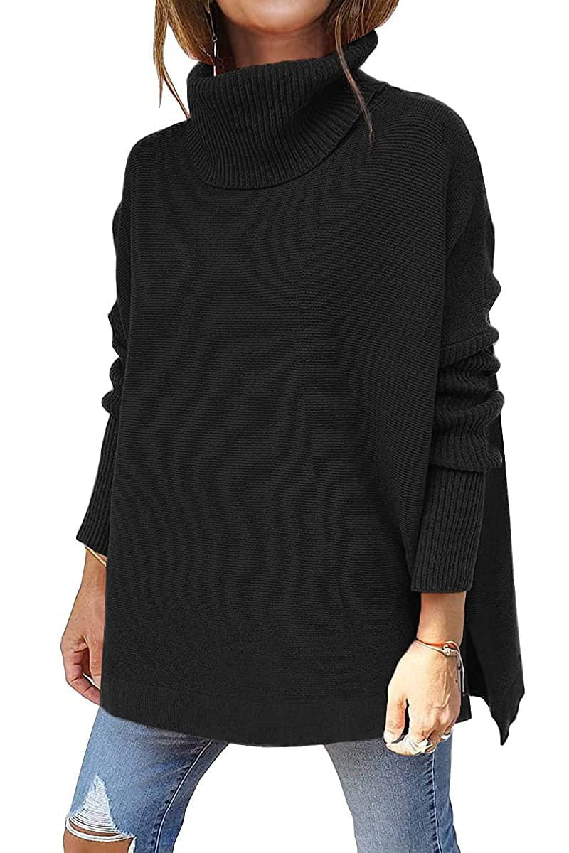 🔥Last Day Promotion 49% OFF🔥Women's Turtleneck Oversize Hem Knit Pullover Sweater-12