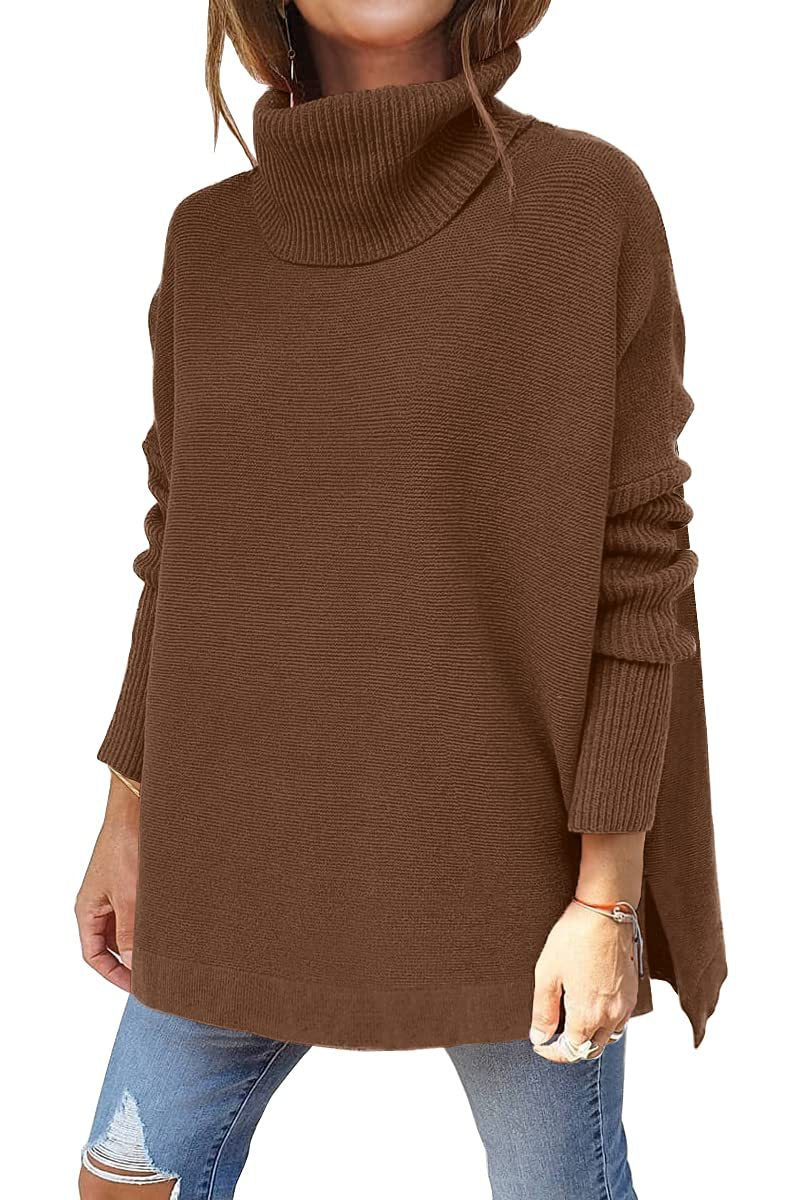 🔥Last Day Promotion 49% OFF🔥Women's Turtleneck Oversize Hem Knit Pullover Sweater-14