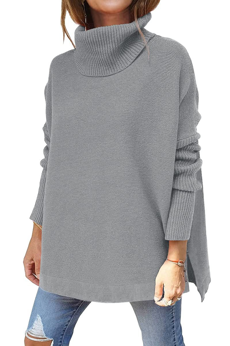 🔥Last Day Promotion 49% OFF🔥Women's Turtleneck Oversize Hem Knit Pullover Sweater-17