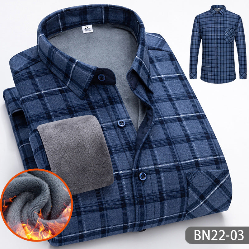 🎁Limited Sell 49% Off🔥Autumn-winter Men's Casual Fleece Thickened Warm Shirt-1