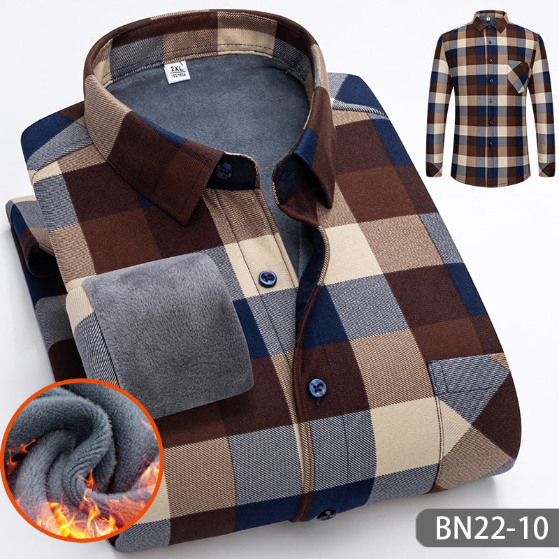 🎁Limited Sell 49% Off🔥Autumn-winter Men's Casual Fleece Thickened Warm Shirt-6