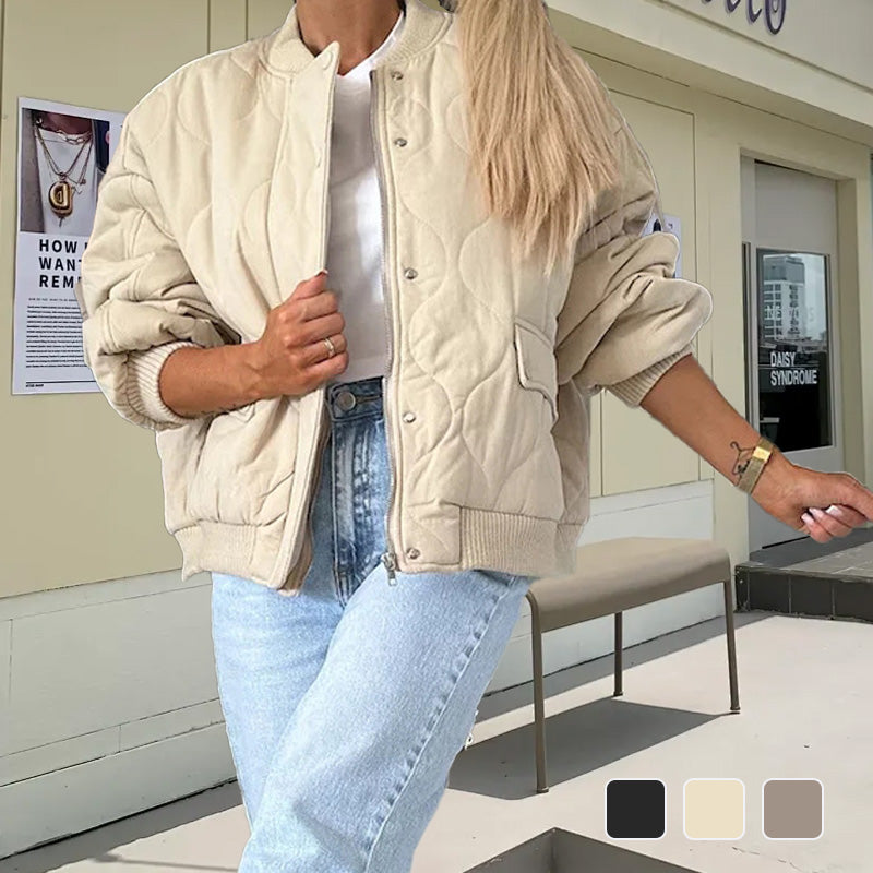 🎁Last Day Sale 49% Off🔥Solid Color Loose Thick Warm Bomber Jacket