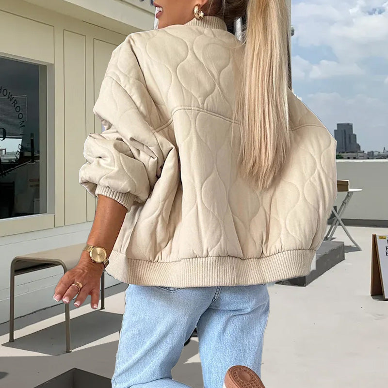 🎁Last Day Sale 49% Off🔥Solid Color Loose Thick Warm Bomber Jacket-2