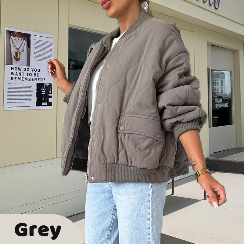 🎁Last Day Sale 49% Off🔥Solid Color Loose Thick Warm Bomber Jacket-9
