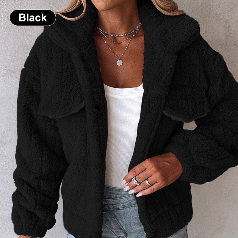 🎁Last Day 49% Off🔥Turn-down Collar Buttoned Teddy Jacket💥Buy 2 Free Shipping-10