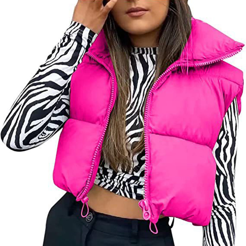🎁Last Day 49% Off🔥Women's Solid High Neck Zip Up Puffer Vest-7