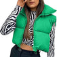🎁Last Day 49% Off🔥Women's Solid High Neck Zip Up Puffer Vest-3