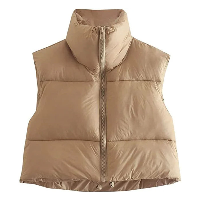🎁Last Day 49% Off🔥Women's Solid High Neck Zip Up Puffer Vest-9
