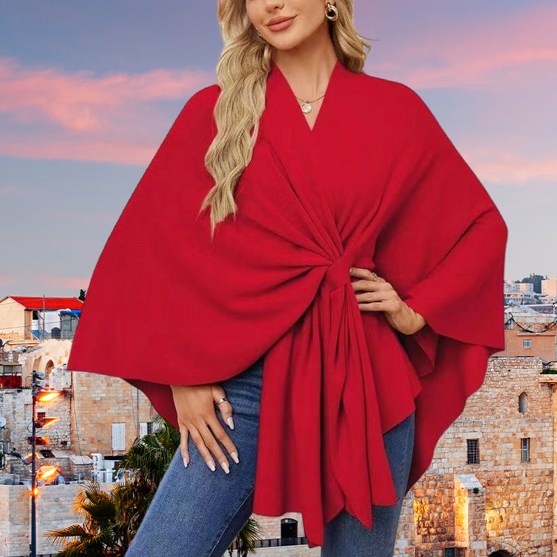 🎁Hot Sell 49% Off🔥Elegant Shawl Wraps Soft Open Front Poncho Sweater-1