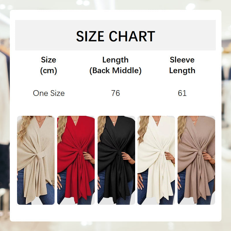 🎁Hot Sell 49% Off🔥Elegant Shawl Wraps Soft Open Front Poncho Sweater-6