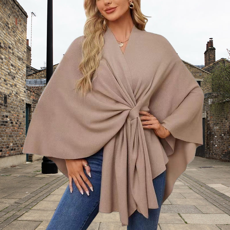 🎁Hot Sell 49% Off🔥Elegant Shawl Wraps Soft Open Front Poncho Sweater-5