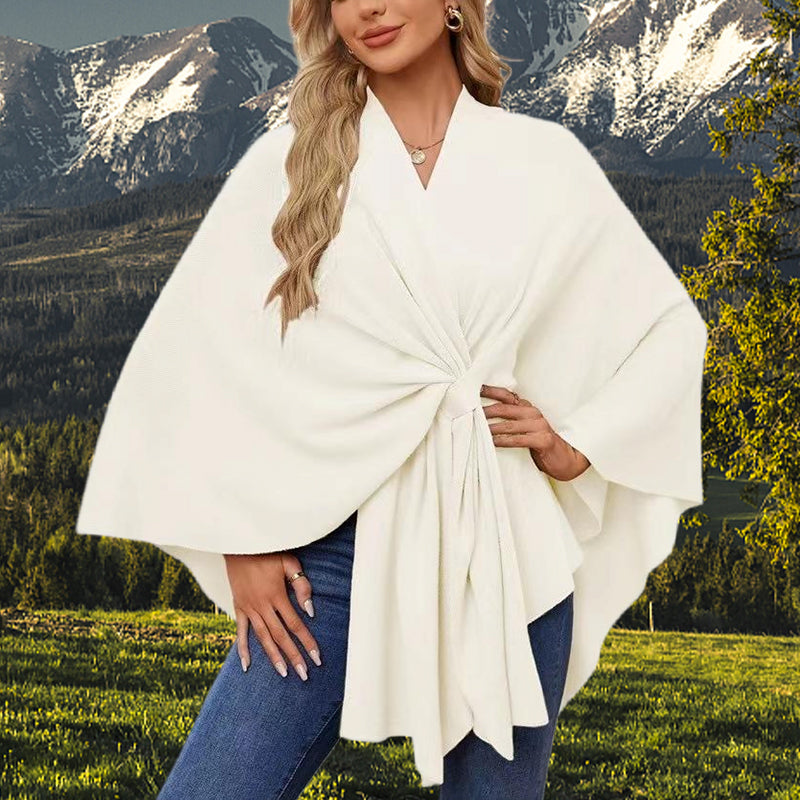 🎁Hot Sell 49% Off🔥Elegant Shawl Wraps Soft Open Front Poncho Sweater-8