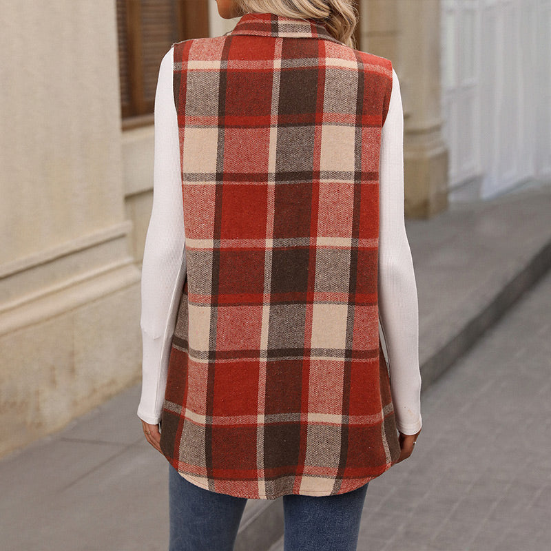 🔥Black Friday Discount-49% OFF🔥Women’s Button-Down Plaid Vest-3