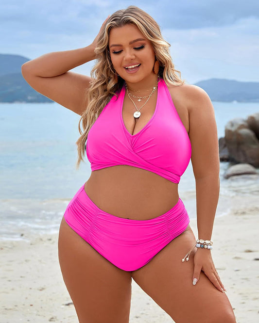 💖Last Day Special Price £12.99!!💥-👙Tummy Control Bathing Suits Modest High Waisted Bikini Sets
