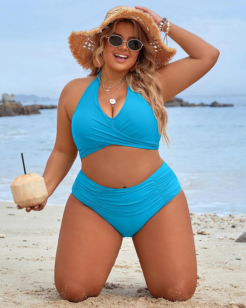 💖Last Day Special Price £12.99!!💥-👙Tummy Control Bathing Suits Modest High Waisted Bikini Sets-1