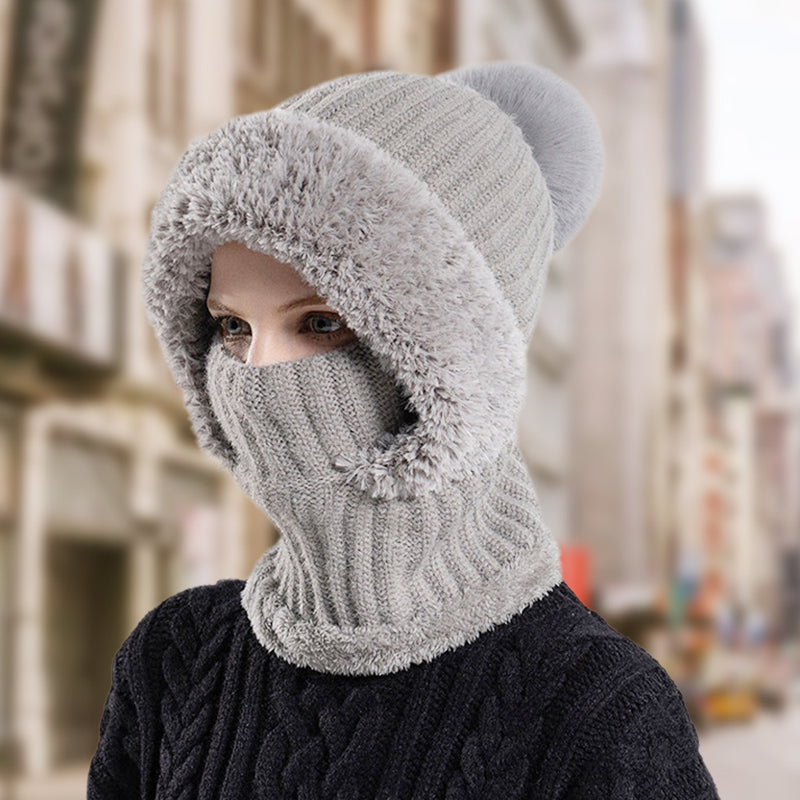 🎁Last Day Promotion 49% Off🔥Women's Winter One-Piece Knitted Beanie Scarf Mask-3