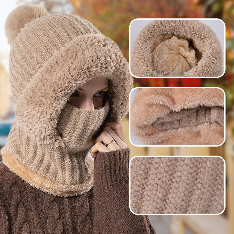 🎁Last Day Promotion 49% Off🔥Women's Winter One-Piece Knitted Beanie Scarf Mask-6