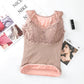 Women's Winter Lace Seamless V-Neck Padded Thickened Thermal Vests-5
