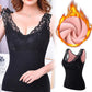 Women's Winter Lace Seamless V-Neck Padded Thickened Thermal Vests-7