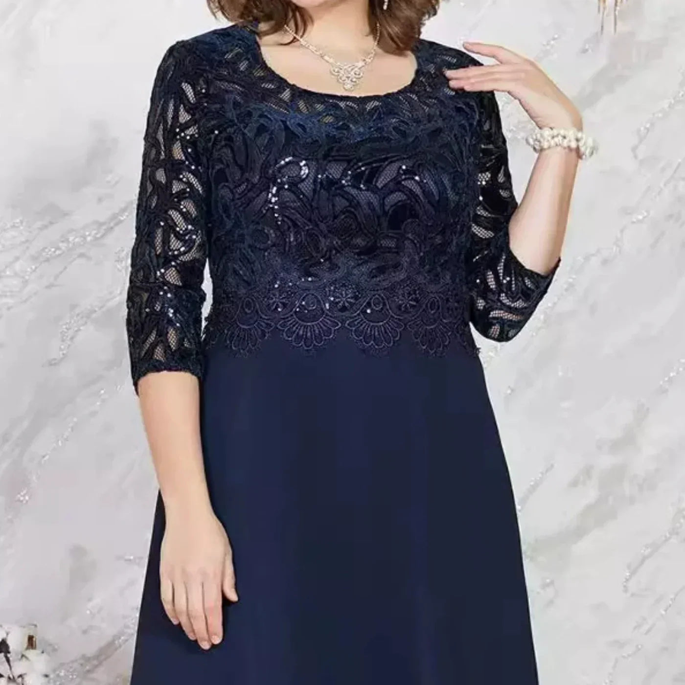 🌸Spring Specials 49% OFF🌸Elegance Lace Plus-Size Dress-2