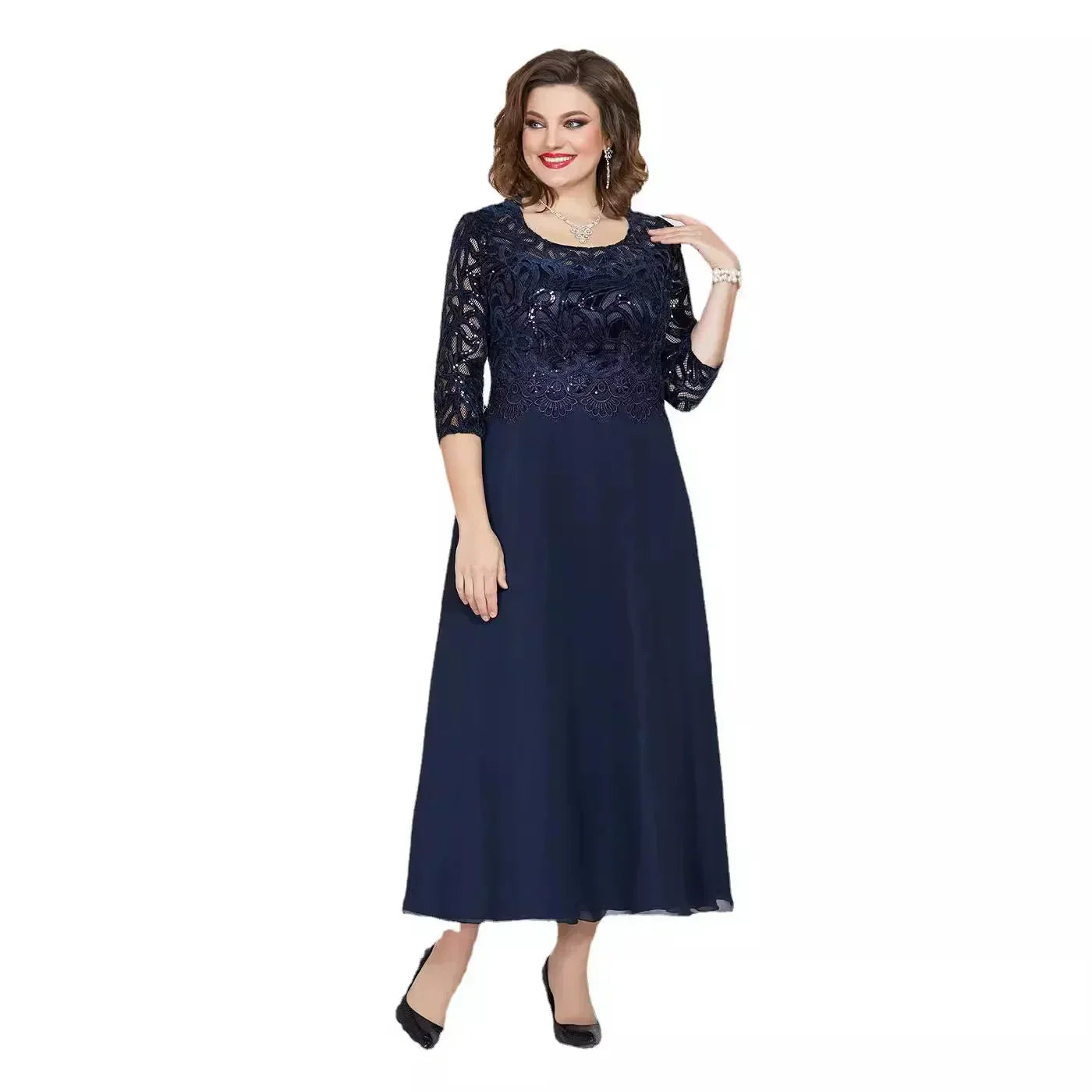 🌸Spring Specials 49% OFF🌸Elegance Lace Plus-Size Dress-6