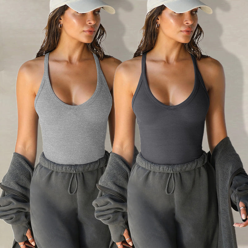 🔥Last Day Promotion 49% OFF - Women's Solid Racerback Tank Top-4