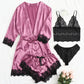 💖LAST DAY SALE 49% OFF💖Valentine's Day 4 sets of lace satin sling pajamas set🌹-8