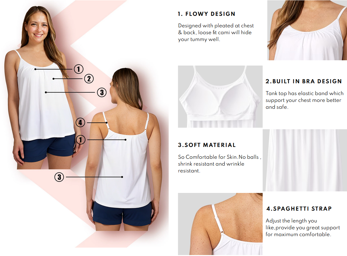 🏆LAST DAY SALE 49% OFF - Loose-fitting Tank Top With Built-in Bra-8